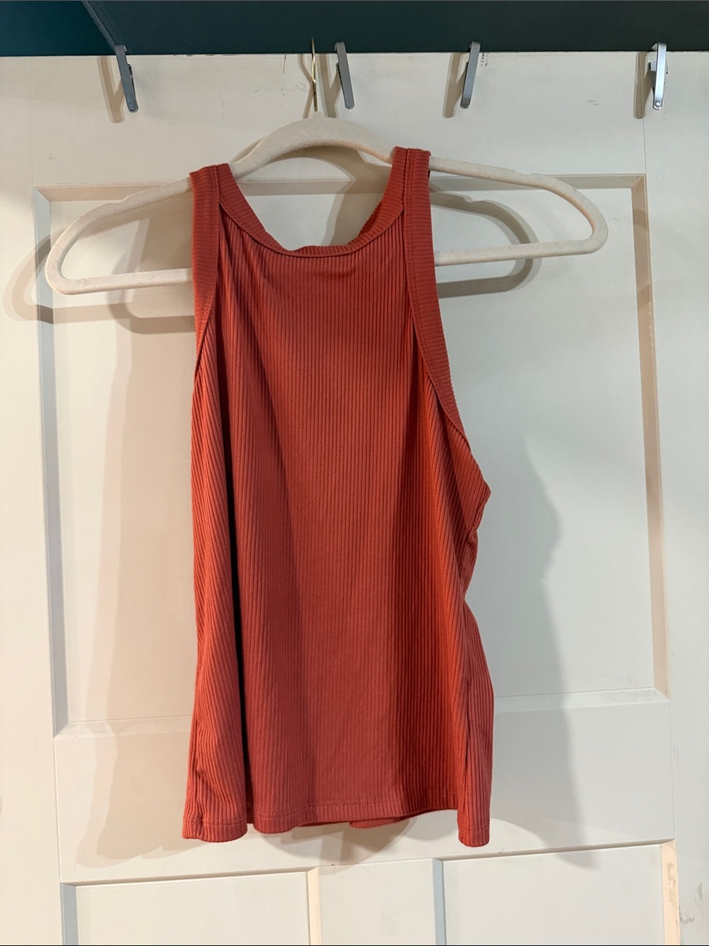 Ribbed Racerback Tank Top - Rust